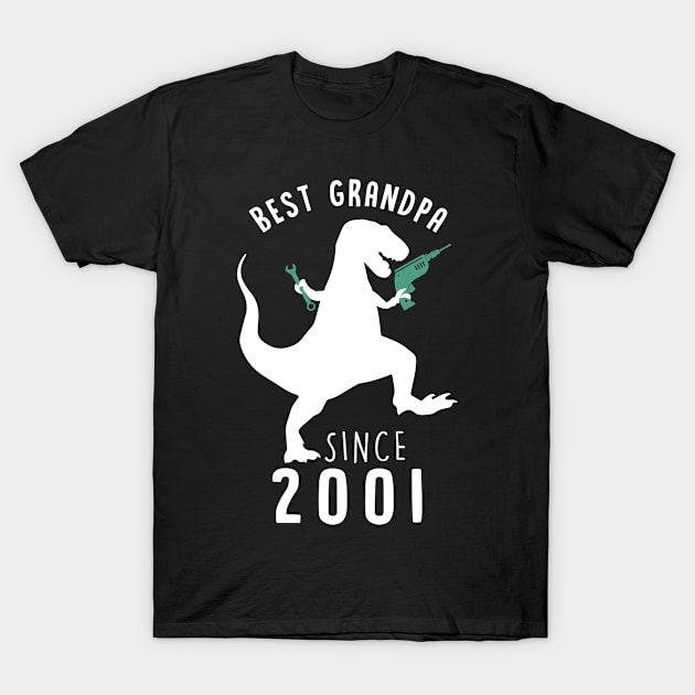 Best Grandpa 2001 T-Shirt GrandpaSaurus Since 2001 Dad Gift T-Shirt by binhminh27